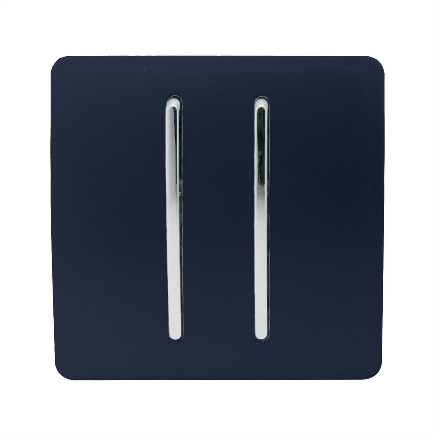Trendi 2 Gang 2 Way Artistic Modern Glossy 10 Amp Rocker Tactile Light Switch Navy