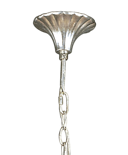 Mantra M0531 Paola Linear Pendant 2 Arm 6 Light E14, Silver Painted with Black Shades & Black Glass Droplets