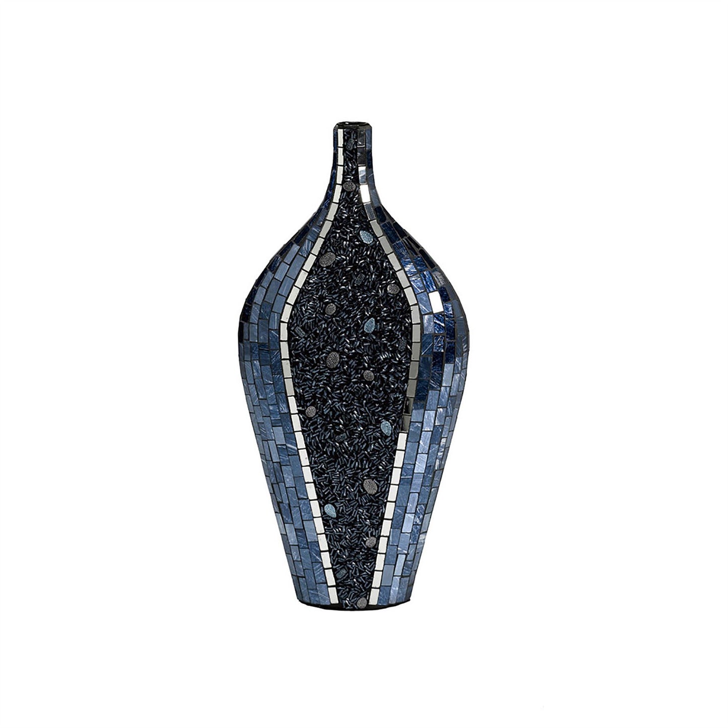 Diyas Home (DH) Sapphire Mosaic Vase Large Blue/Silver Mosaic