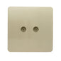 Trendi Artistic Modern Glossy Tactile TV 2 Gang Socket Gold ART-2TVSGO
