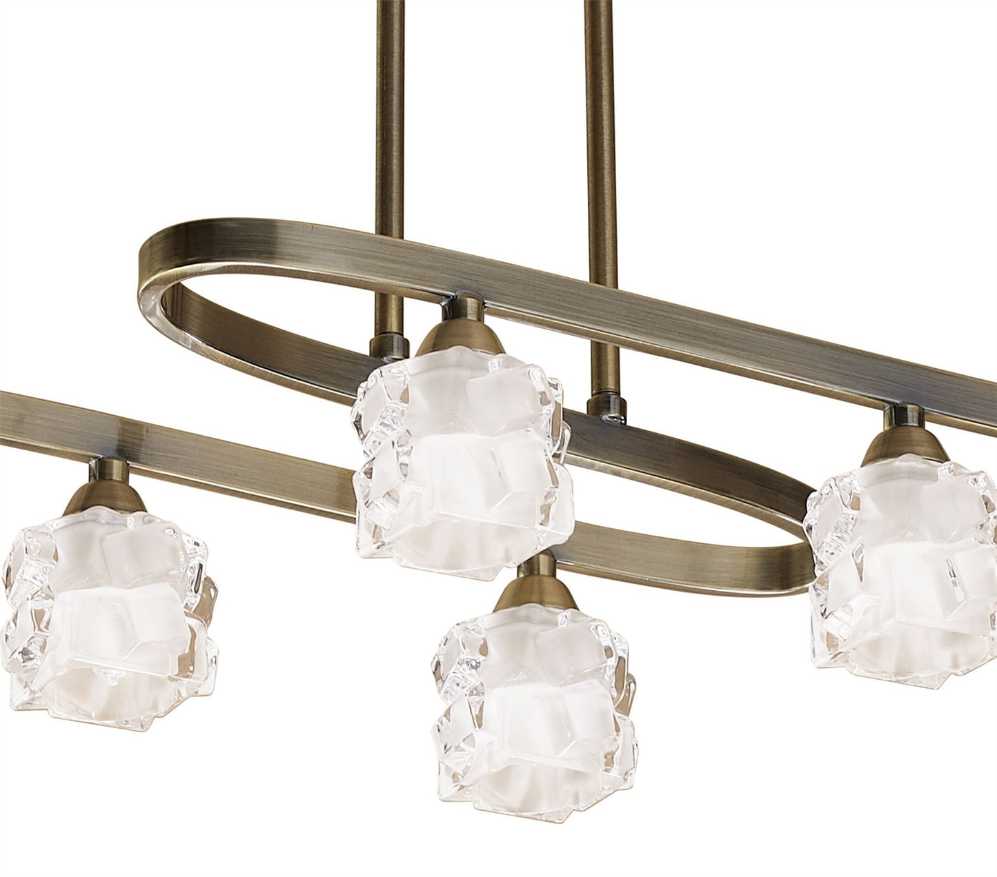 Mantra M1860 Ice Rectangular Telescopic 8 Light G9 ECO, Antique Brass