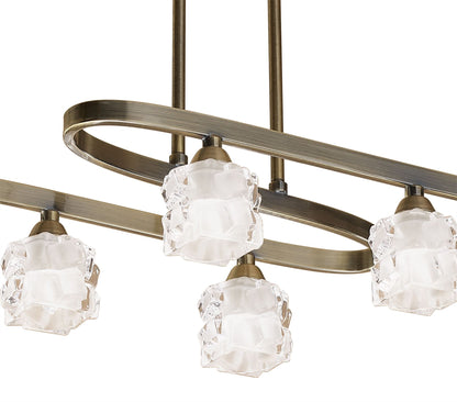 Mantra M1860 Ice Rectangular Telescopic 8 Light G9 ECO, Antique Brass