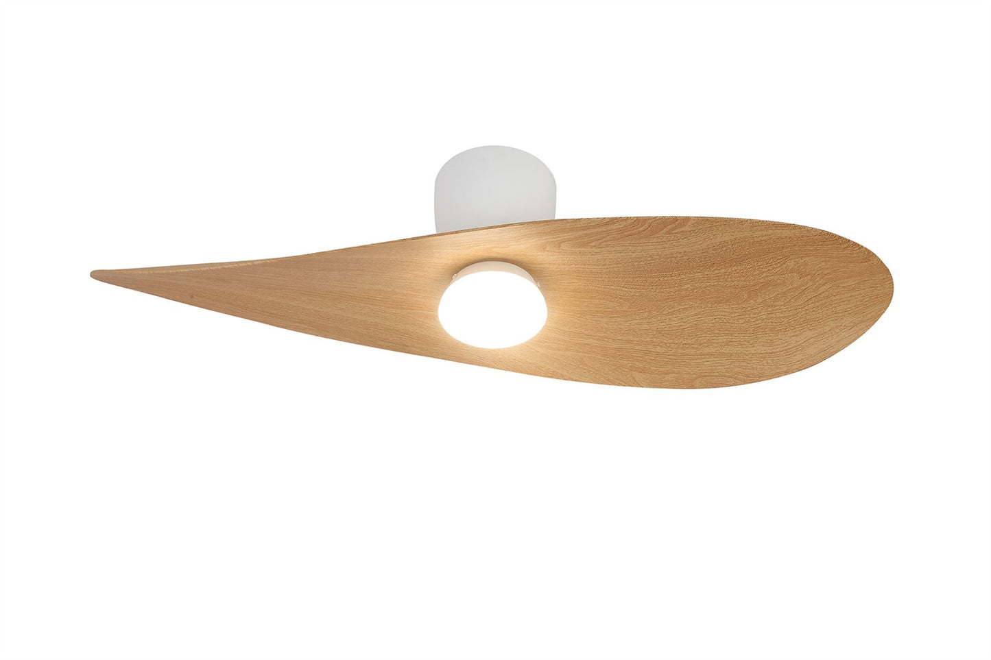 Surfer 112 x 30cm 18W LED Dimmable Ceiling Light With Built-In 40W DC Fan, 3000-5000K Remote Control, 3600lm, White/Wood, 5yrs Warranty