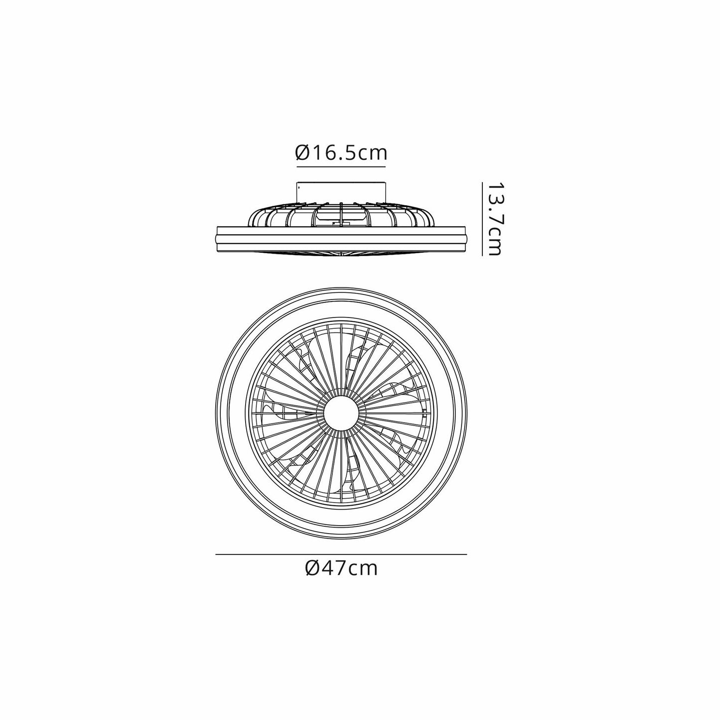 Gamer 47cm 40W LED Dimmable White/RGB Ceiling Light With Built-In 20W DC Reversible Fan, c/w Remote Control, 4200lm, Black