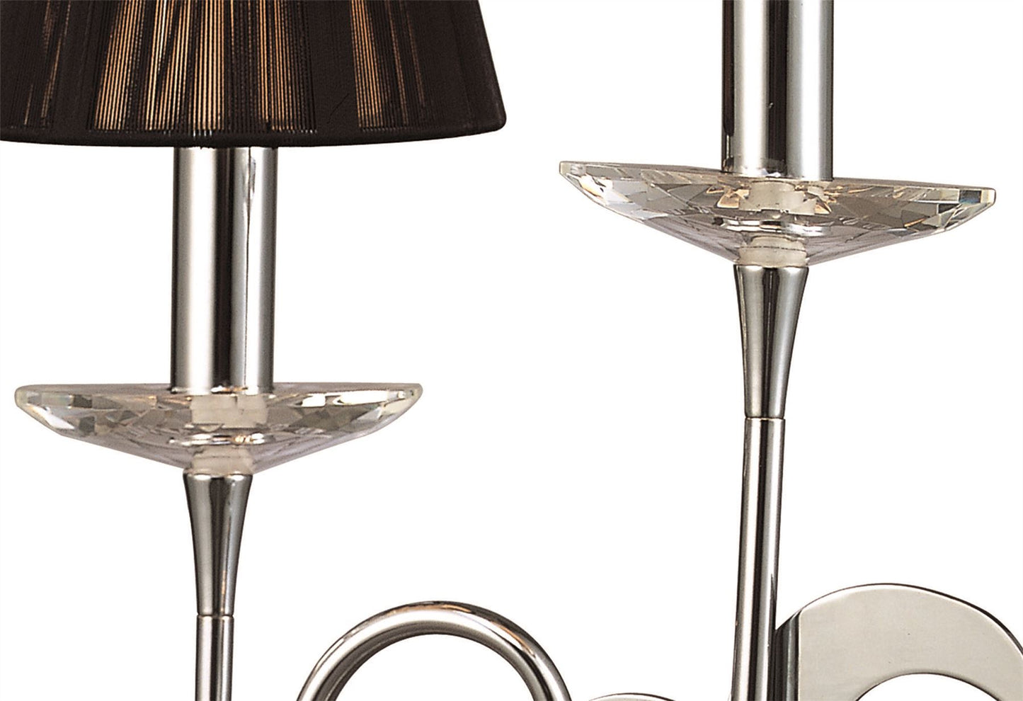 Mantra Acanto Table Lamp 2 Light E14, Polished Chrome with Black Shades