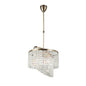 Diyas Cortina 40cm Telescopic  6 Light G9 with Adjustable Rings Antique Brass/Crystal Ceiling Pendant Light Fitting