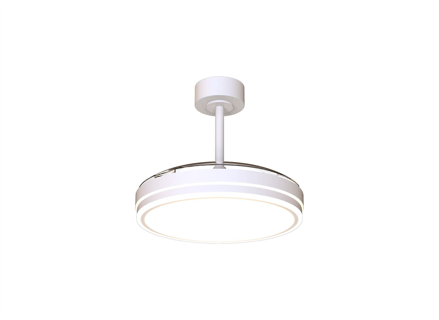 Luna 49cm 36W LED Dimmable Ceiling Light With Built-In 28W DC Fan, 3000-5000K Remote Control, 5710lm, White, 5yrs Warranty