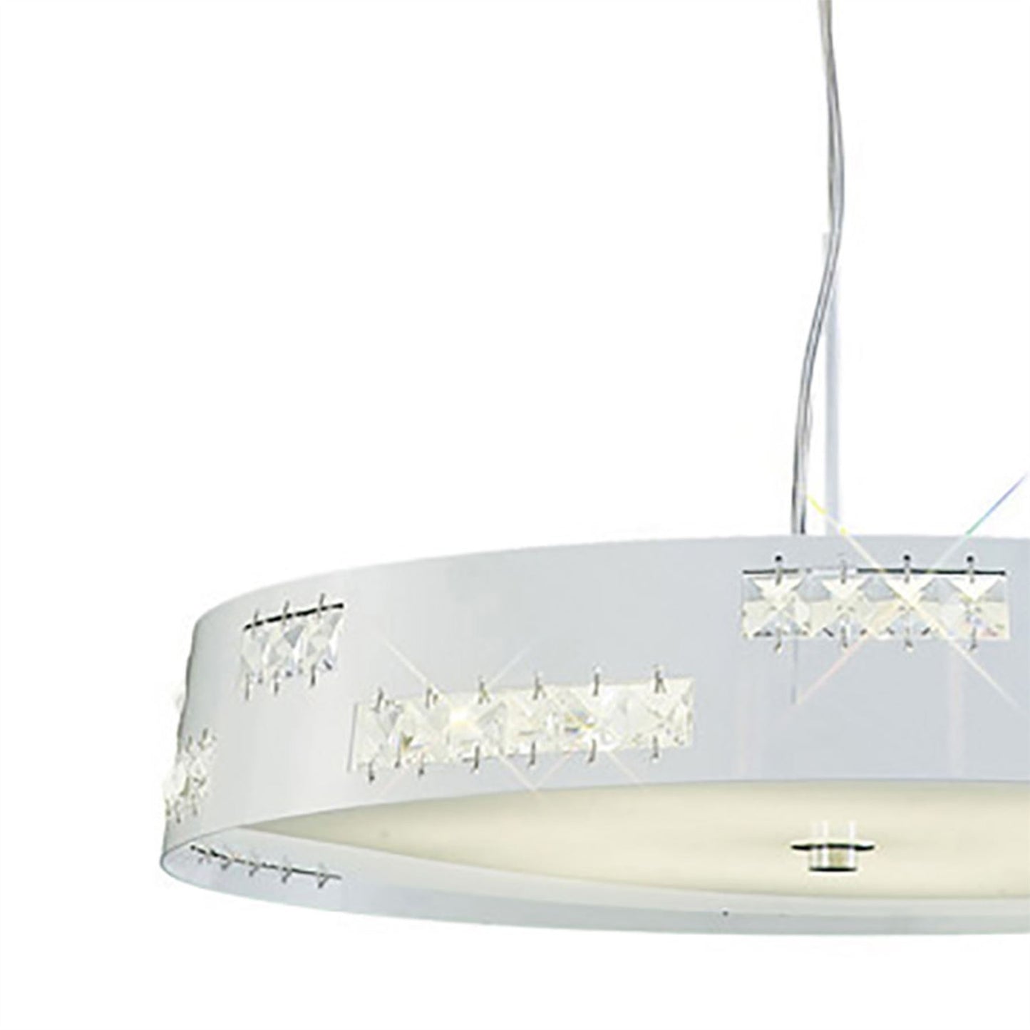 Diyas Phoenix 40cm  18W LED 4000K White/Crystal Ceiling Pendant Light Fitting