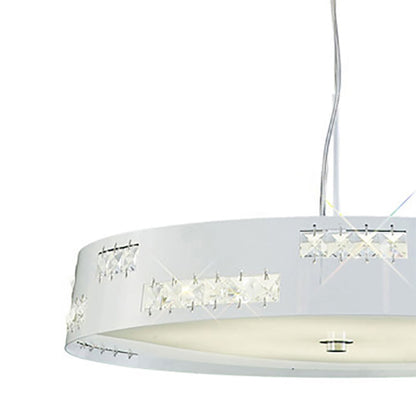 Diyas Phoenix 40cm  18W LED 4000K White/Crystal Ceiling Pendant Light Fitting
