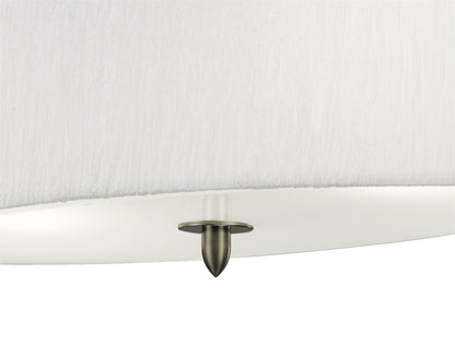 Mantra M3710 Lua Oval Semi Ceiling 2 Light E27, Satin Nickel with White Shade