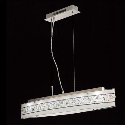 Diyas Cosmic  Linear Bar 5 Light G9 Polished Chrome/Glass/Crystal Ceiling Pendant Light Fitting