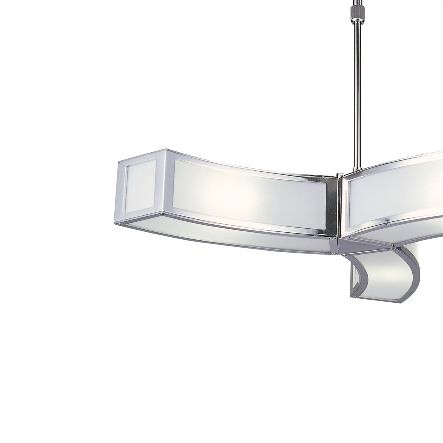 Mantra Duna GU10 62cm Pendant 3 Light L1/SGU10, Polished Chrome/White Acrylic, CFL Lamps INCLUDED
