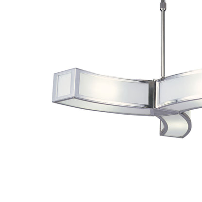 Mantra Duna GU10 62cm Pendant 3 Light L1/SGU10, Polished Chrome/White Acrylic, CFL Lamps INCLUDED
