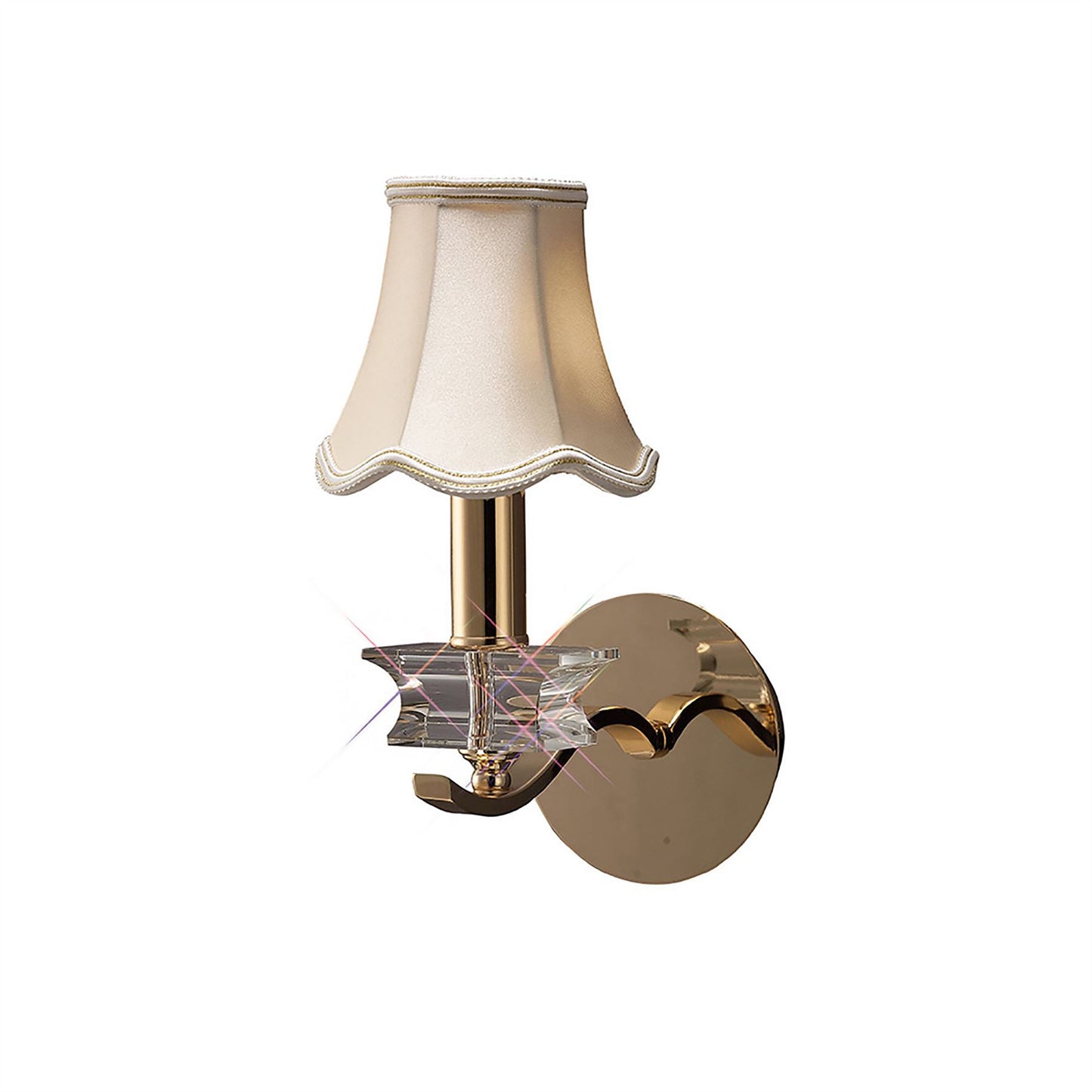 Diyas Nydia Wall Light 1 Light E14 French Gold/Crystal