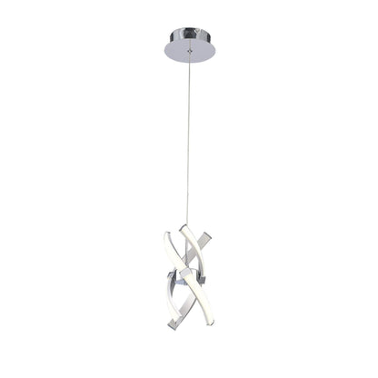 Mantra M5081 Espirales Pendant 1 Light 12W LED 3000K, 840lm, Silver/Frosted Acrylic/Polished Chrome, 3yrs Warranty