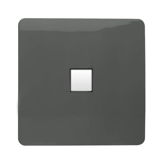 Trendi Switch 1 Gang RJ45 Cat 6 Modern Designer PC Ethernet Socket in Charcoal
