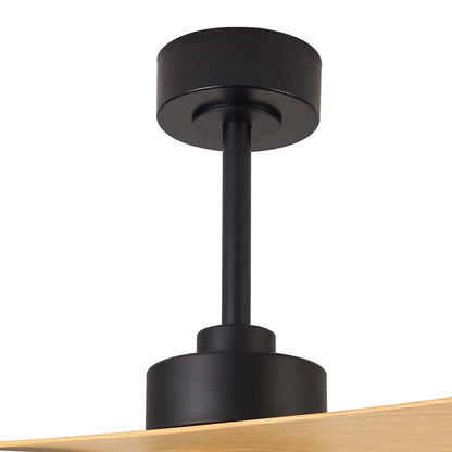 Thai 122cm 30W LED Dimmable Ceiling Light With Built-In 35W DC Fan, 2700-5000K Remote & APP Control, 2400lm, Black/Wood, 5yrs Warranty