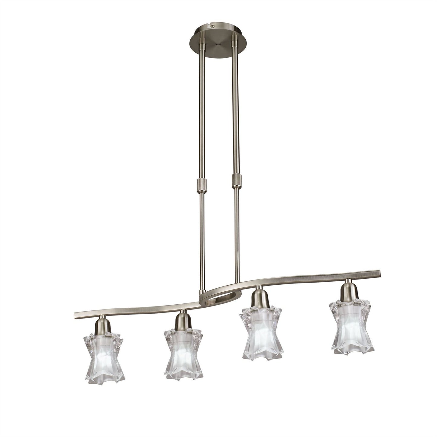 Mantra Alaska GU10 Telescopic 4 Light L1, SGU10 Bar, Satin Nickel, CFL Lamps INCLUDED
