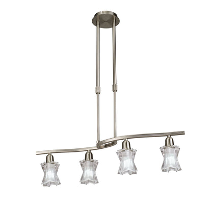 Mantra Alaska GU10 Telescopic 4 Light L1, SGU10 Bar, Satin Nickel, CFL Lamps INCLUDED