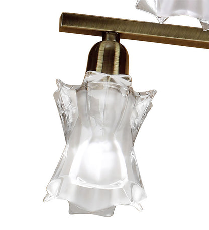 Mantra Alaska GU10 82cm Pendant Convertible To Semi Flush 8 Light L1/SGU10, Antique Brass, CFL Lamps INCLUDED