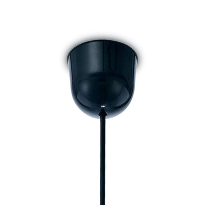 Deco Dako Black Pendant 1 Light E27 with 300 x 200mm Metallic Copper Finish Cylinder Shade, c/w Ceiling Bracket