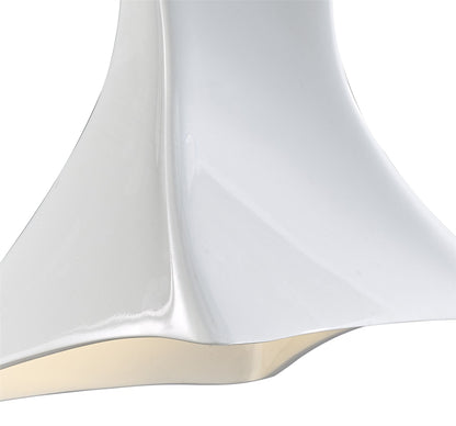 Mantra M5070 Twist Pendant 1 Light E27, Gloss White/Polished Chrome