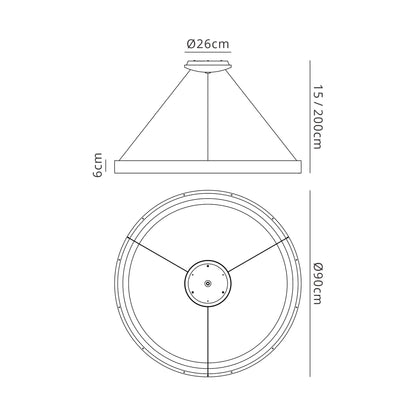 Mantra Fusion Fusion M7750 Niseko Ring Pendant 90cm 66W LED, 3000K-6000K Tuneable, 4200lm, Remote Control, White, 3yrs Warranty