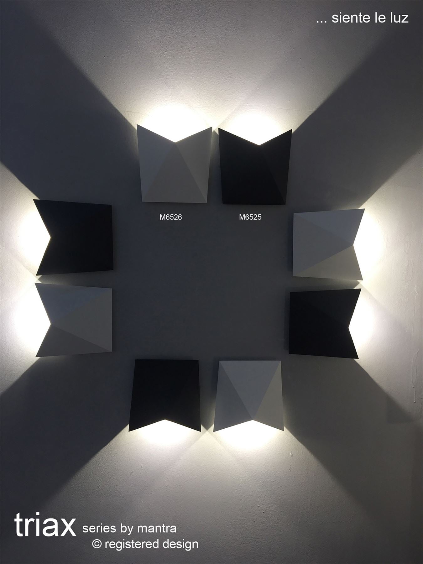 Mantra Fusion Triax Wall Light, 8W LED, 3000K, 750lm, IP54, Sand White, 3yrs Warranty