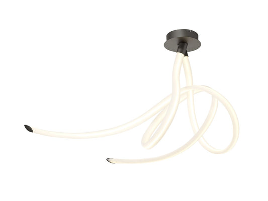 Mantra Armonia Semi Flush Large Ribbons, Dimmable, 60W LED, 3000K, 4500lm, Titanium/Frosted Acrylic, 3yrs Warranty Ceiling