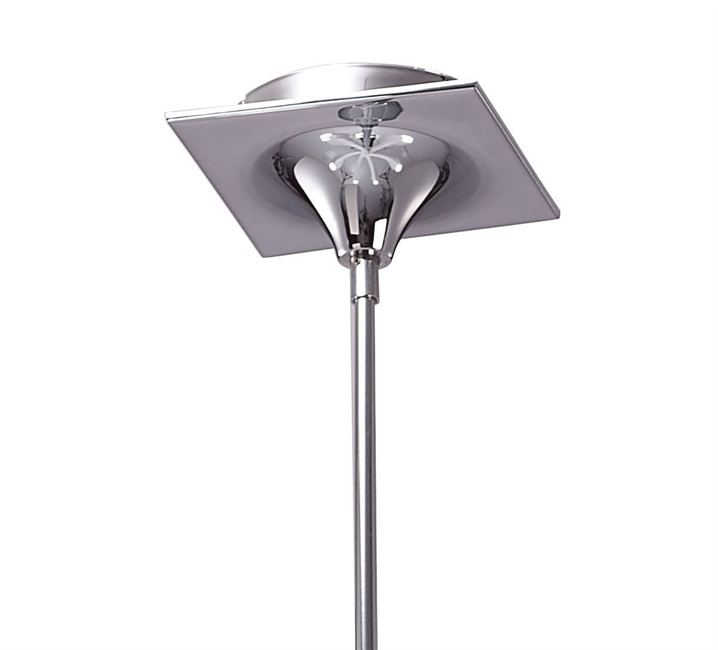 Mantra Ora 77cm Telescopic Convertible To Semi Flush 6 Light E27, Gloss White/White Acrylic/Polished Chrome, CFL Lamps INCLUDED