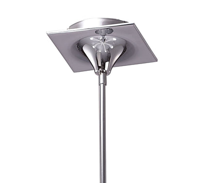 Mantra Ora 77cm Telescopic Convertible To Semi Flush 6 Light E27, Gloss White/White Acrylic/Polished Chrome, CFL Lamps INCLUDED