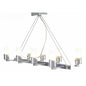 Diyas Kopus Rectangular  On Cable 8 Light G9 Polished Chrome/Frosted Glass Ceiling Pendant Light Fitting