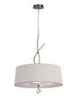 Mantra Mara 55cm Pendant 4 Light E27 Round, Antique Brass with Ivory White Shade