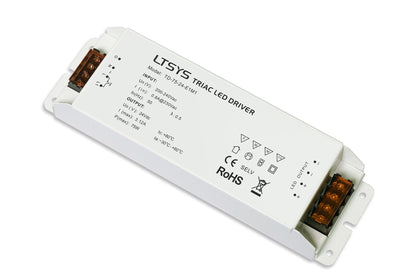 LTECH Constant Voltage Triac/ELV, PWM, 75W, C. Voltage Dimmable Driver, 24V, Max Current Output:3.12A, EFF=87%, 100-240V AC input, IP20, 5yrs Warranty