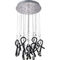 Diyas Class 45cm  Round 10 Light G4 Polished Chrome/Black Glass/Crystal, NOT LED/CFL Compatible Ceiling Pendant Light Fitting