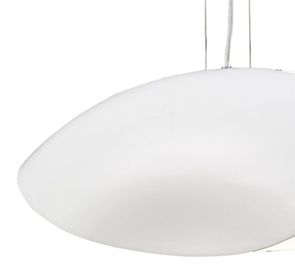 Mantra Pasion Rectangular Pendant 4 Light E27, Gloss White/White Acrylic/Polished Chrome, CFL Lamps INCLUDED
