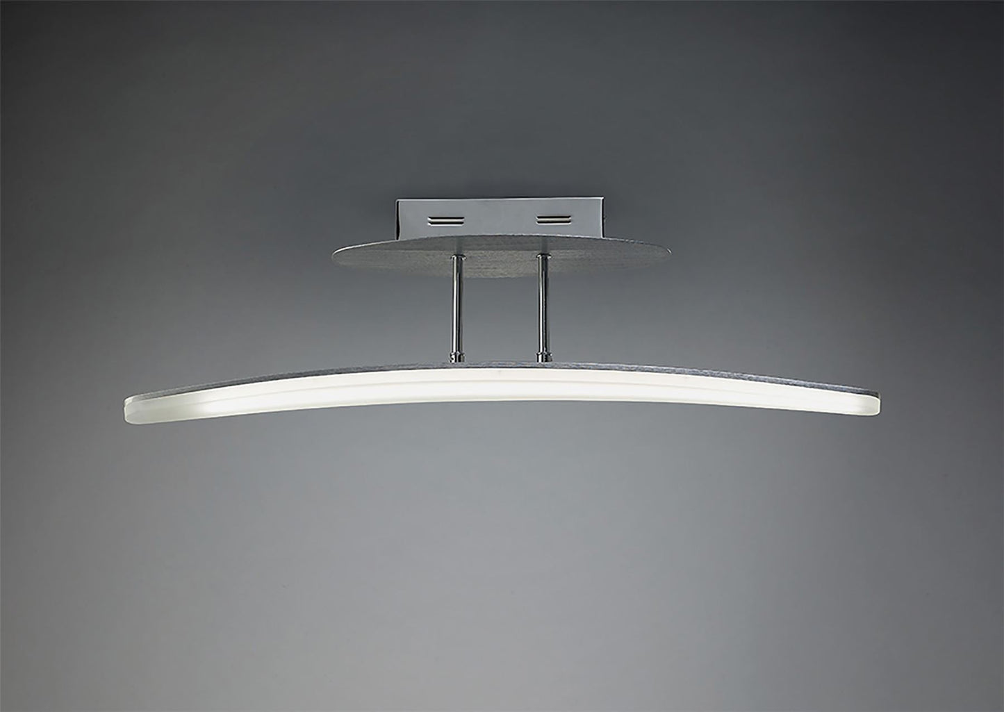Mantra M4083 Hemisferic Linear Semi Ceiling 20W LED 70cm Bar 3000K, 1800lm, Satin Aluminium/Frosted Acrylic, 3yrs Warranty - M4083 Ceiling