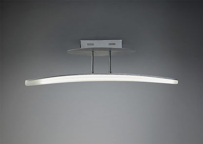 Mantra M4083 Hemisferic Linear Semi Ceiling 20W LED 70cm Bar 3000K, 1800lm, Satin Aluminium/Frosted Acrylic, 3yrs Warranty - M4083 Ceiling