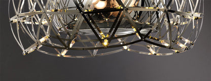 Diyas Atria 55cm  2 Light E27 with LEDs and Remote Control Stainless Steel Ceiling Pendant Light Fitting