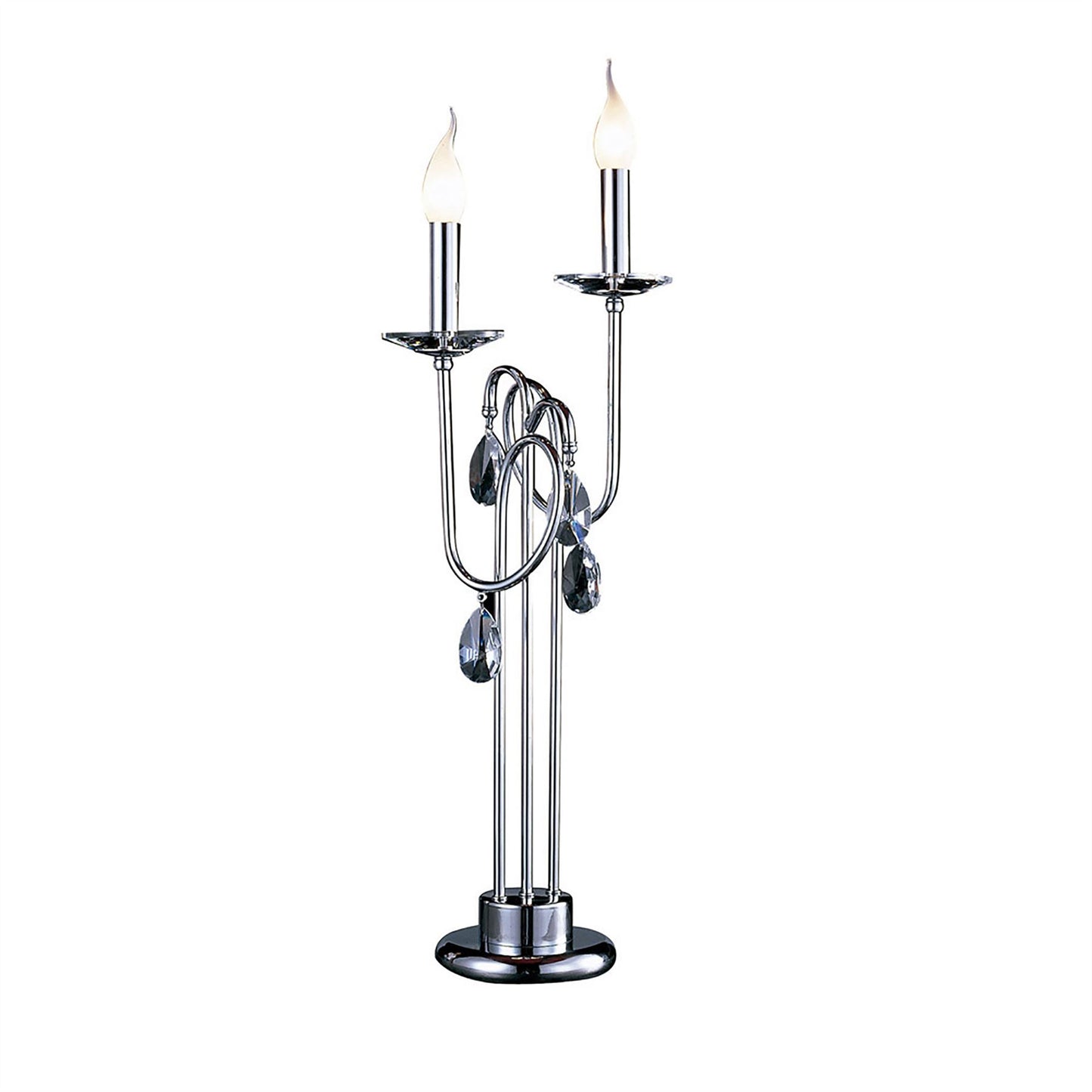 Diyas Danya Crystal Table Lamp 2 Light E14 Polished Chrome