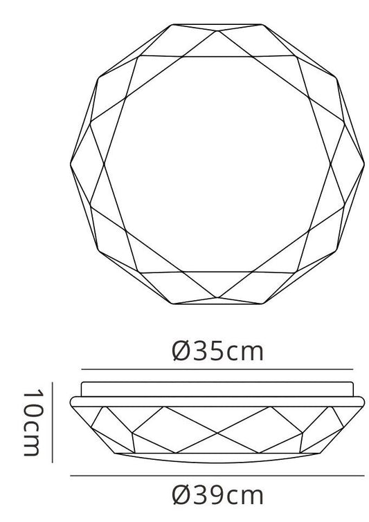 Mantra Fusion M5113 Diamante Ceiling 21W LED 5000K, 2100lm, White Acrylic, 3yrs Warranty - M5113 Ceiling