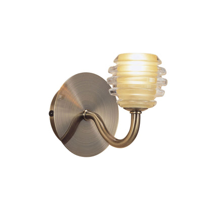 Mantra Sphere Wall Light Switched 1 Light G9, Antique Brass