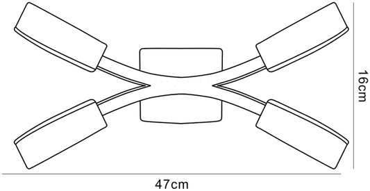 Mantra (0037 004) Arco 47cm Ceiling 4 Light G9, Satin Nickel