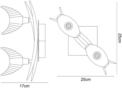 Mantra Eclipse Wall Light Switched 2 Light G9, Black Chrome