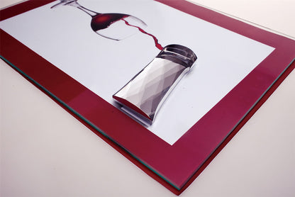 Diyas Home Crystal Wall Art (DH) Dine Pouring Wine, Black Frame Clear Crystal Framed