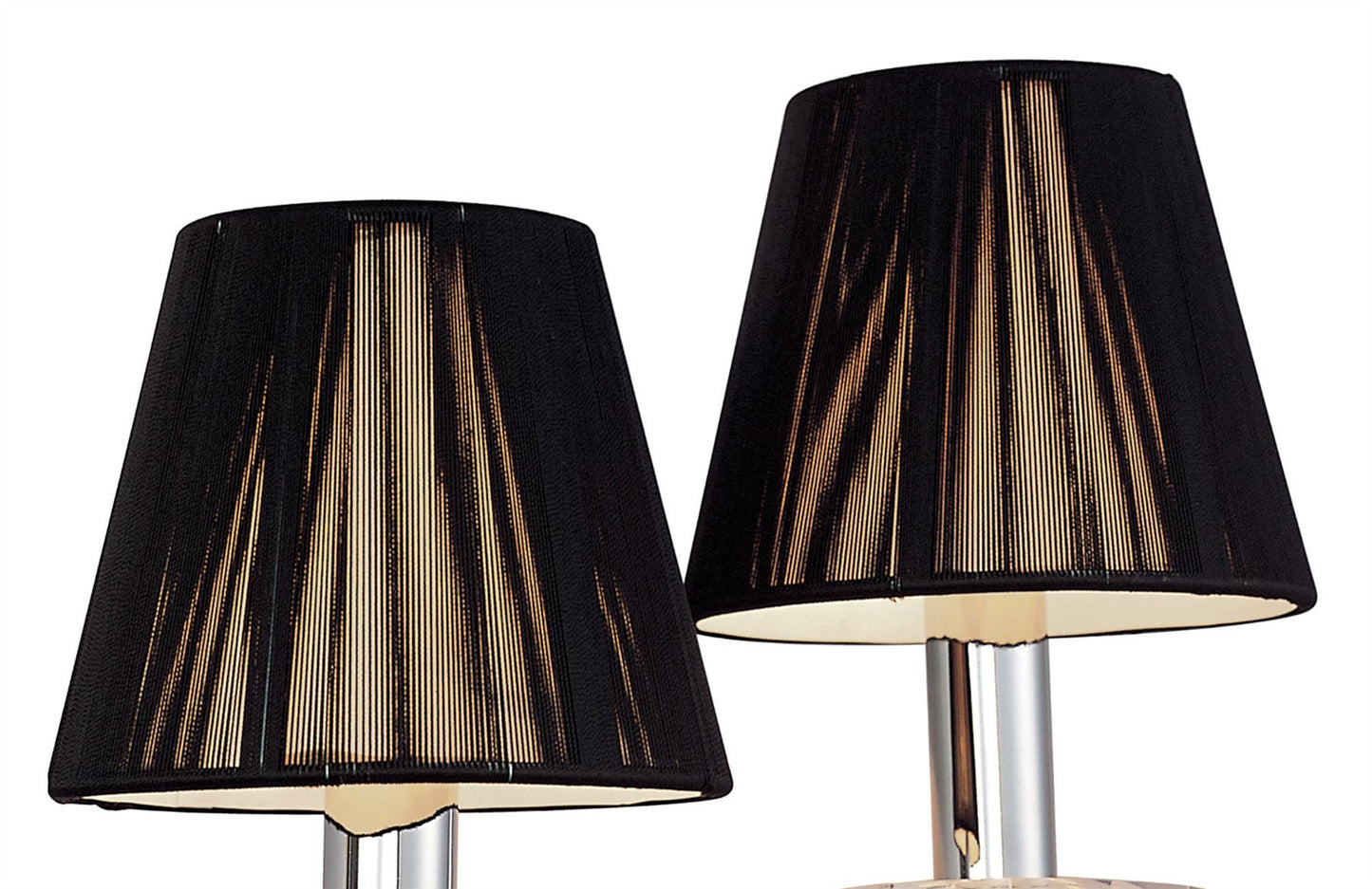 Mantra Acanto Wall Light 2 Light E14, Polished Chrome with Black Shades