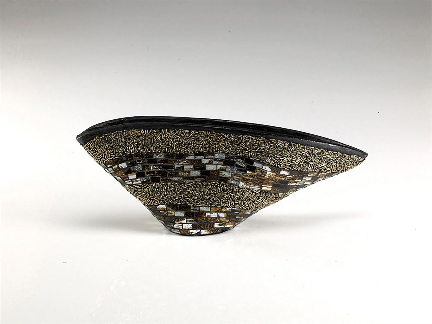 Diyas Home (DH) Ira Mosaic Warped Vase Small Brown/French Gold Mosaic