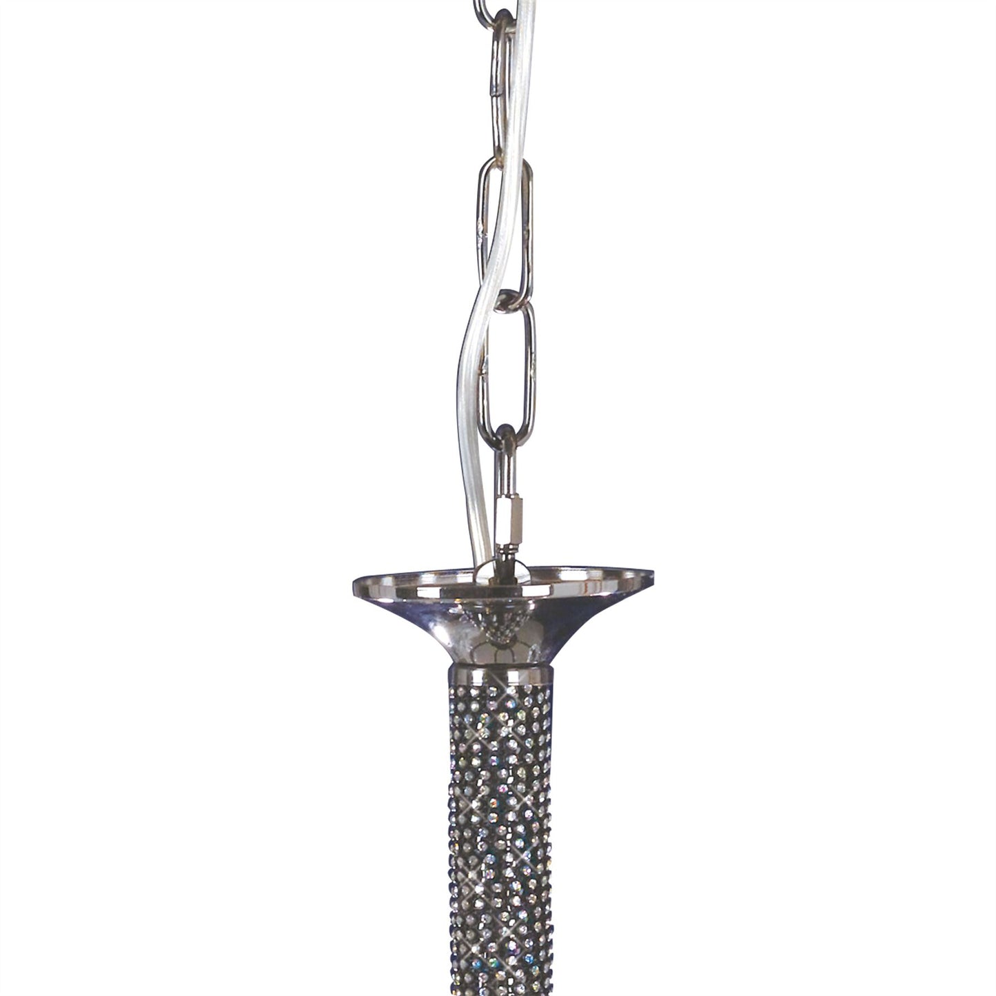 Diyas Elena 56cm  5 Light E14 Black Chrome/Crystal Ceiling Pendant Light Fitting