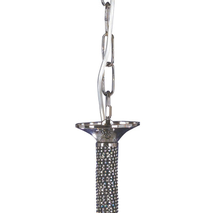 Diyas Elena 56cm  5 Light E14 Black Chrome/Crystal Ceiling Pendant Light Fitting