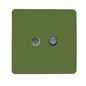 Trendi Switch Moss Green TV Coaxial & F-Type Satellite Socket - Screwless